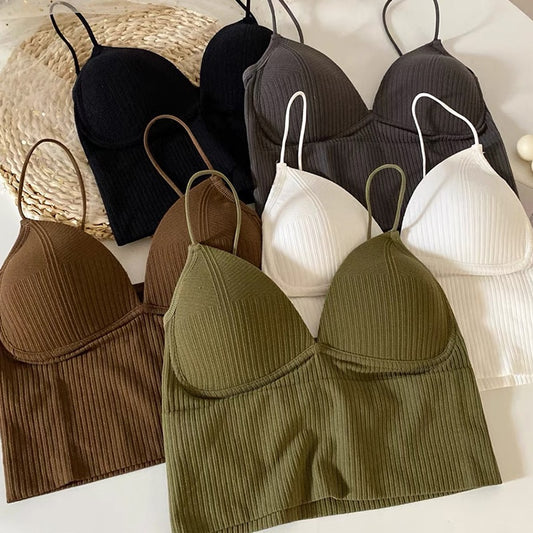 Women Tank Tops Streetwear Push Up Cropped Top for Female Padless Bralette  Sexy Backless Lingerie Fashion Solid Camisole Girl