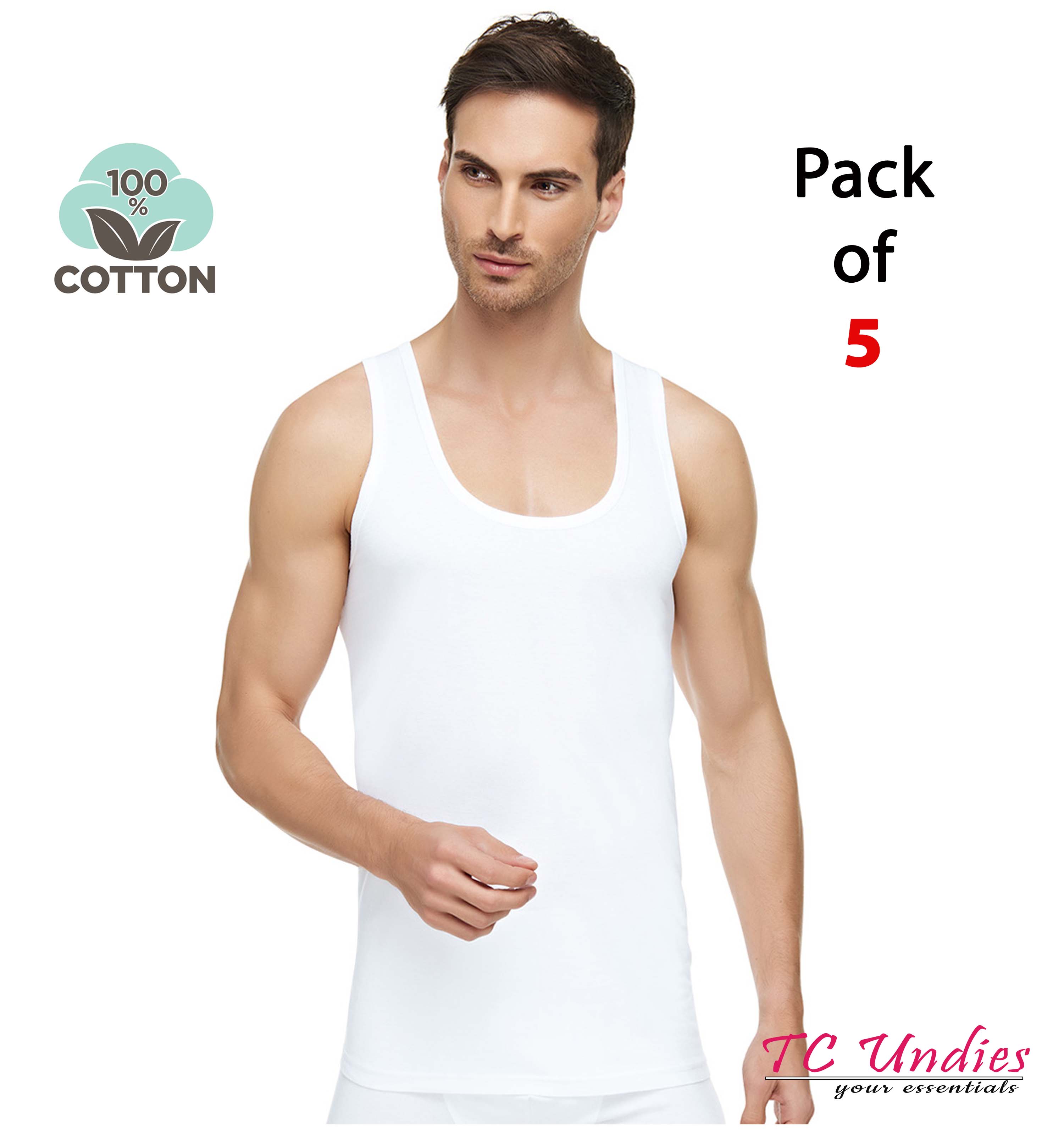 Mens plain white on sale vests