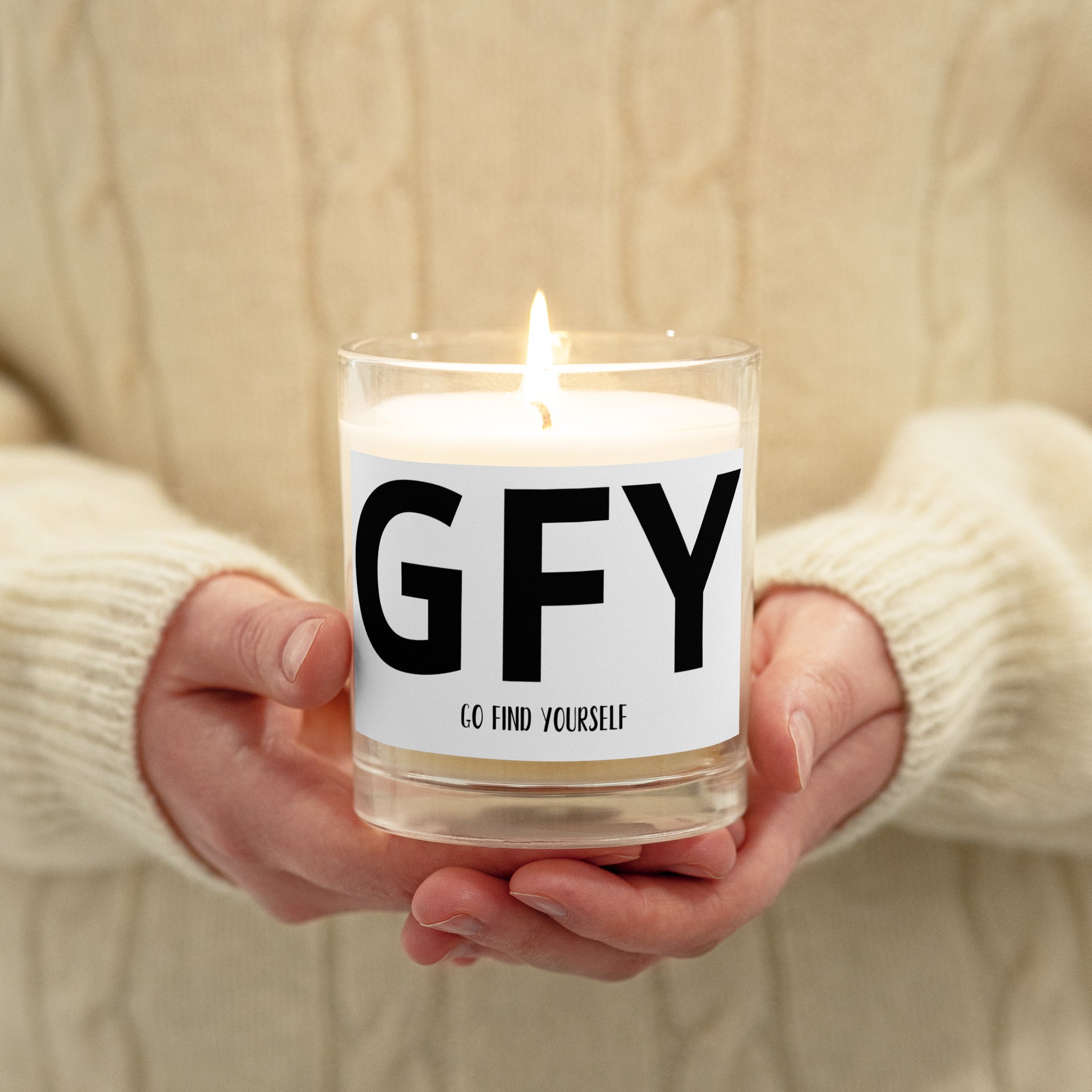GFY “Go Find Yourself” - Glass jar soy wax candle