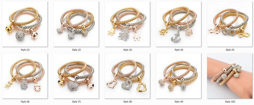 Gold Filled Charm Bracelets For Women Pulseiras Luxury Love Bracelet Fashion Multilayer Bracelet 