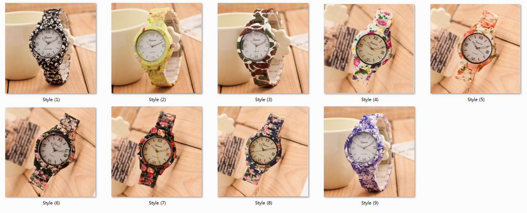 Women Watch Fashion Casual Plastic Flower Geneva Quartz Watch Elegant Popular Women Wristwatch Relogio Feminino Clock