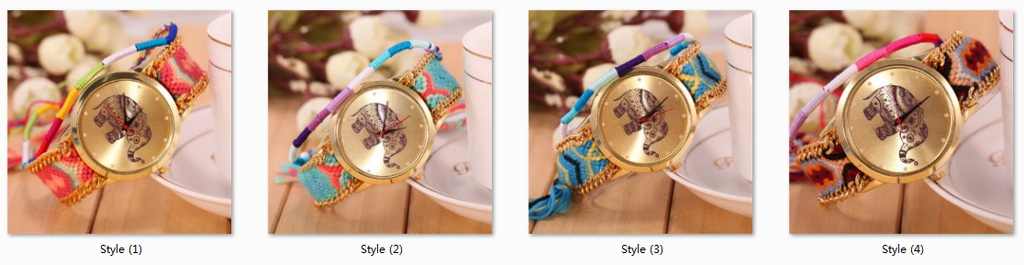 New Brand Handmade Braided Elephant Friendship Bracelet Watch GENEVA Watch Ladies Quarzt Watches 