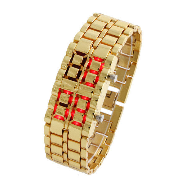 led watch gold