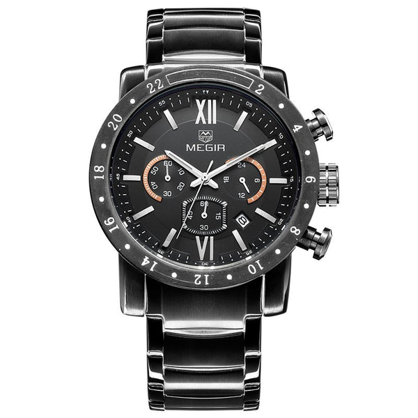 MEGIR Men Watches Top Brand Luxury Watches Chronograph 6 Hands 24 Hour ...