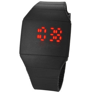 rubber red led watch