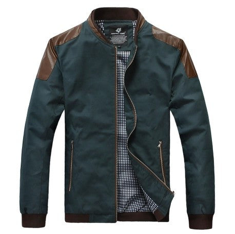 New men's clothing leather patchwork casual jacket coat | Buycoolprice