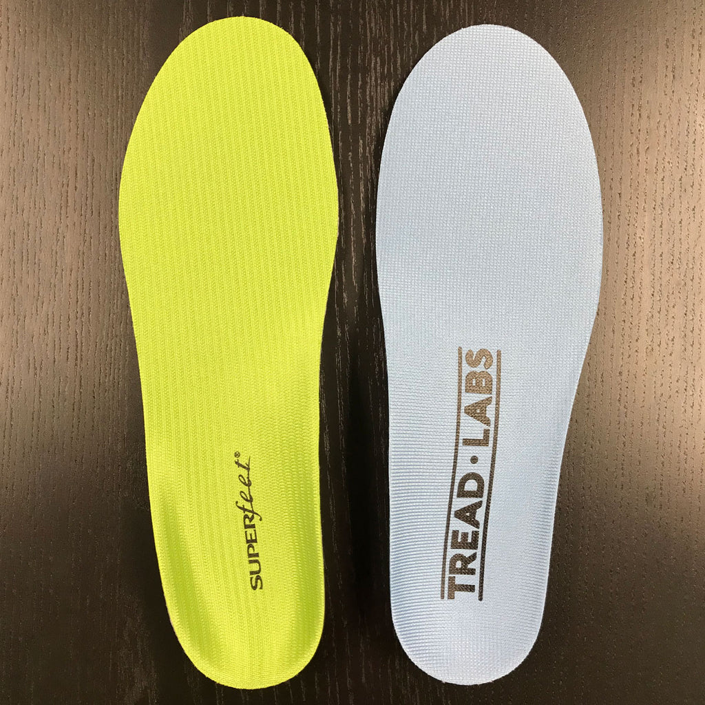Superfeet GREEN Insoles and Tread Labs Pace Insoles