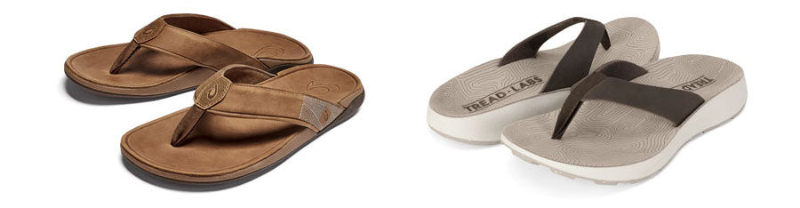 Olukai Tauhine Men's Leather Beach Sandals vs. Tread Labs Men's Orleans Leather Sandals