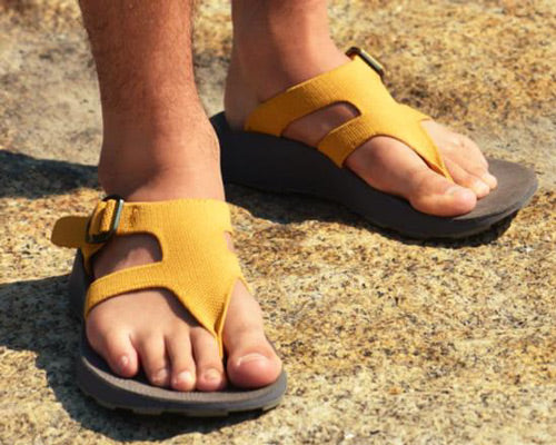 man in yolk Tread Labs Covelo Sandal