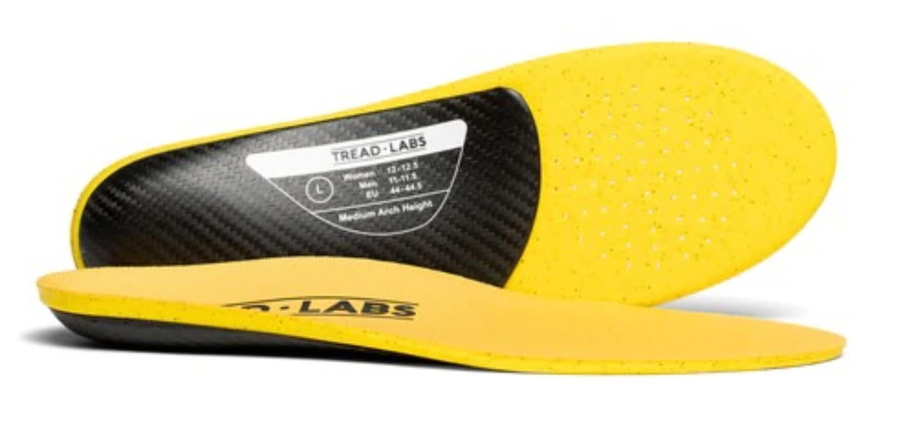 yellow Tread Labs shoe insoles for running sneakers