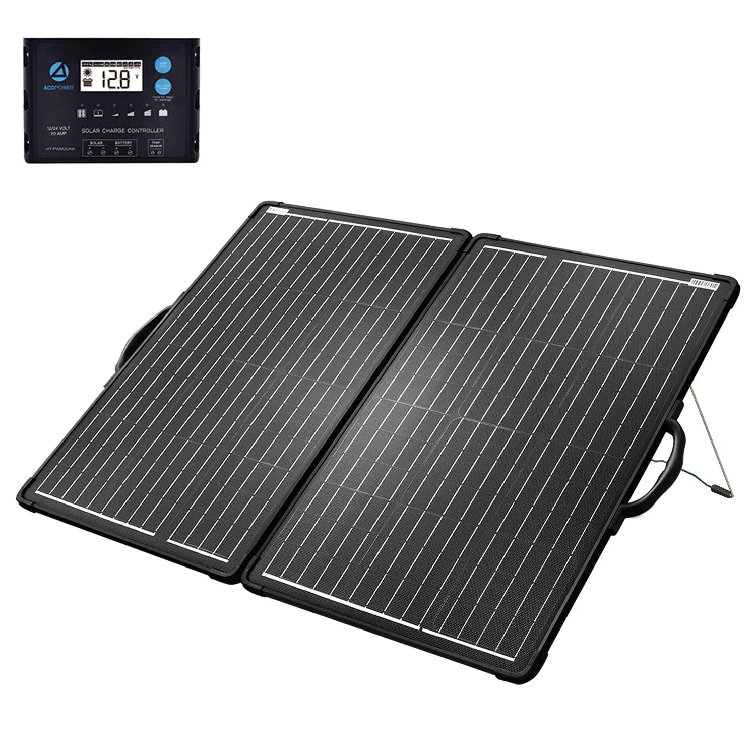 ACOPOWER Plk 120W Portable Solar Panel Kit, Lightweight Briefcase with 20A Charge Controller