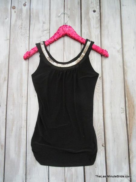 Black Embellished Tank (S - Lg available) - The Last Minute Bride