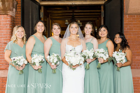 Image of bridal party at the Stevens Estate at Osgood Hill in North Andover, MA