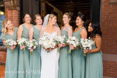 Image of bridal party at the Stevens Estate at Osgood Hill in North Andover, MA