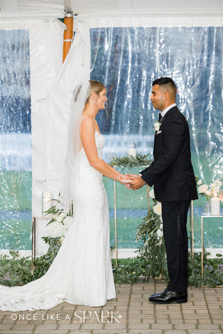 image of wedding couple on their wedding day during ceremony