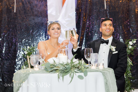 Bride and groom at sweetheart table at the Stevens Estate at Osgood Hill in North Andover, MA