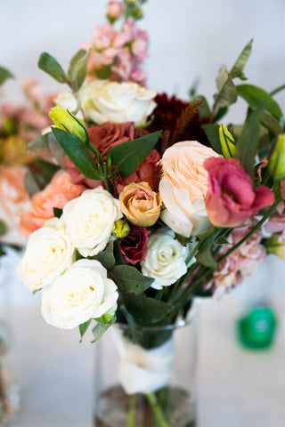 Image of early summer muted bridesmaids bouquet