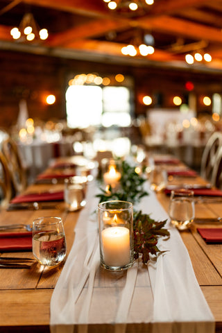 Image of wedding day tablescape at a vineyard