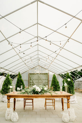 Summer wedding at the Herb Lyceum in Groton - sweetheart table