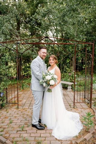 Summer wedding at the Herb Lyceum in Groton - couple portrait