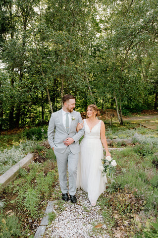 Summer wedding at the Herb Lyceum in Groton - bride and groom portrait