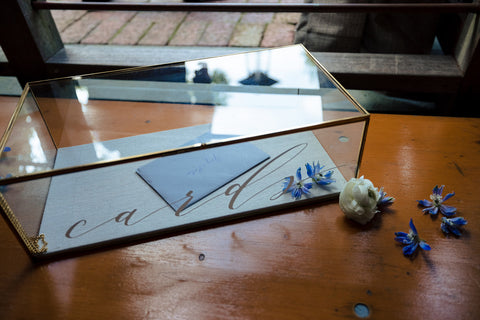 wedding card box with floral details