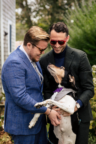 Groom and Groom wedding portrait at Provincetown Cape Cod Wedding