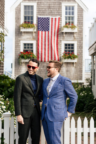 Groom and Groom wedding portrait at Provincetown Cape Cod Wedding