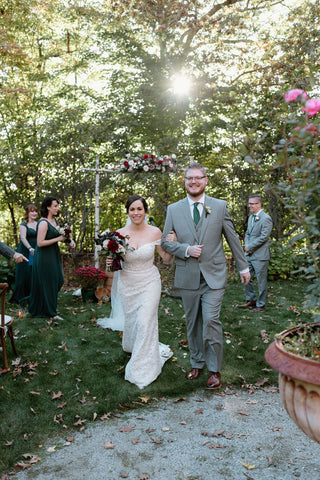 bride and groom at outdoor wedding ceremony at the Herb Lyceum