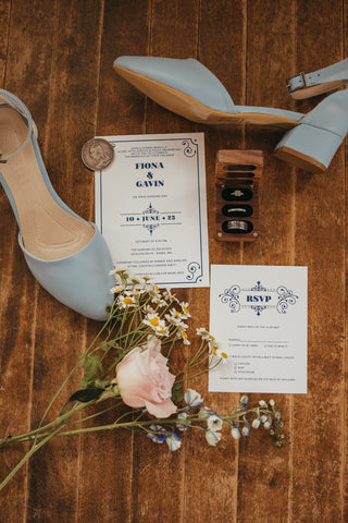 wedding invitation suite with bridal accessories 