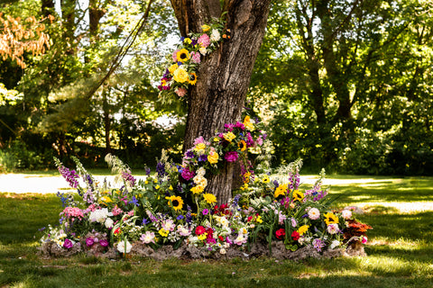 Bright Bold Colorful Floral Installation