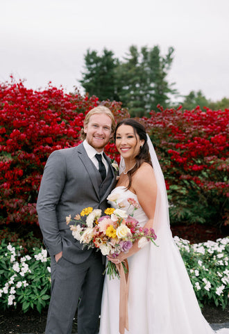 Image of bride and groom during wedding portraits at the Cape Club of Sharon wedding venue in Massachusetts.