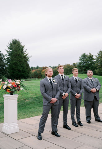 Image of groomsmen at wedding at the Cape Club of Sharon.