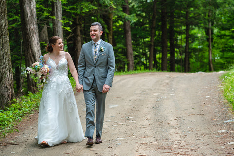 Wedding Couple at Camp Lenox Berkshires