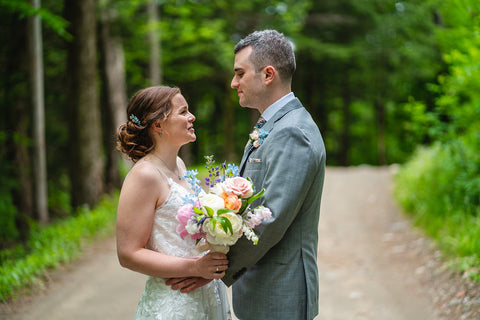 Wedding Couple at Camp Lenox Berkshires