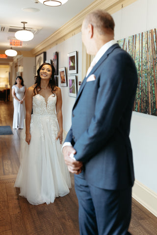 Bride and father moment