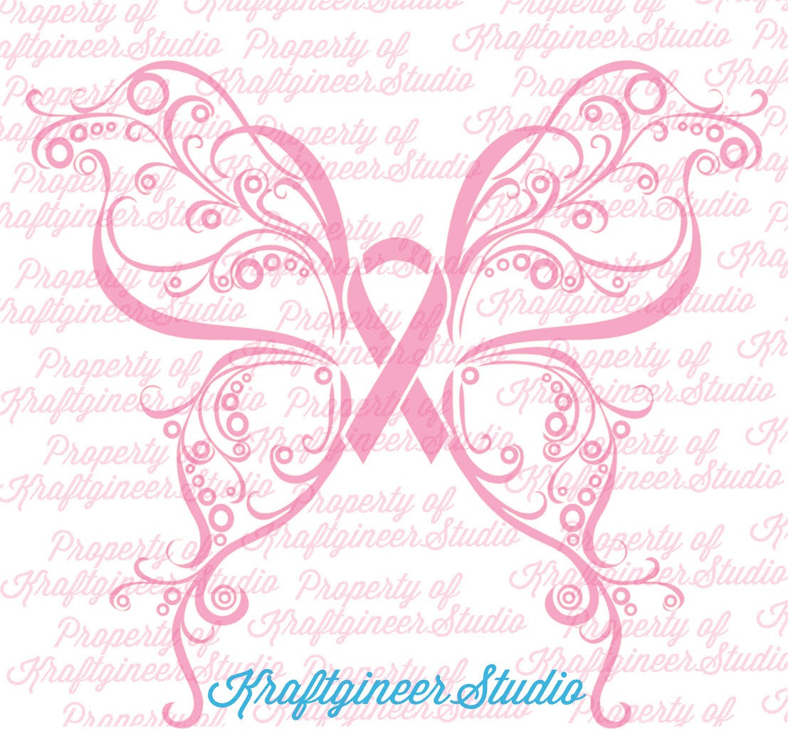 Download For A Cause Svg Swirly Butterfly Svg Dxf Eps Cut File Kraftgineer Studio