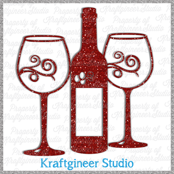 Download Household SVG | Unsplit Wine N Glasses SVG, DXF, Cut File ...