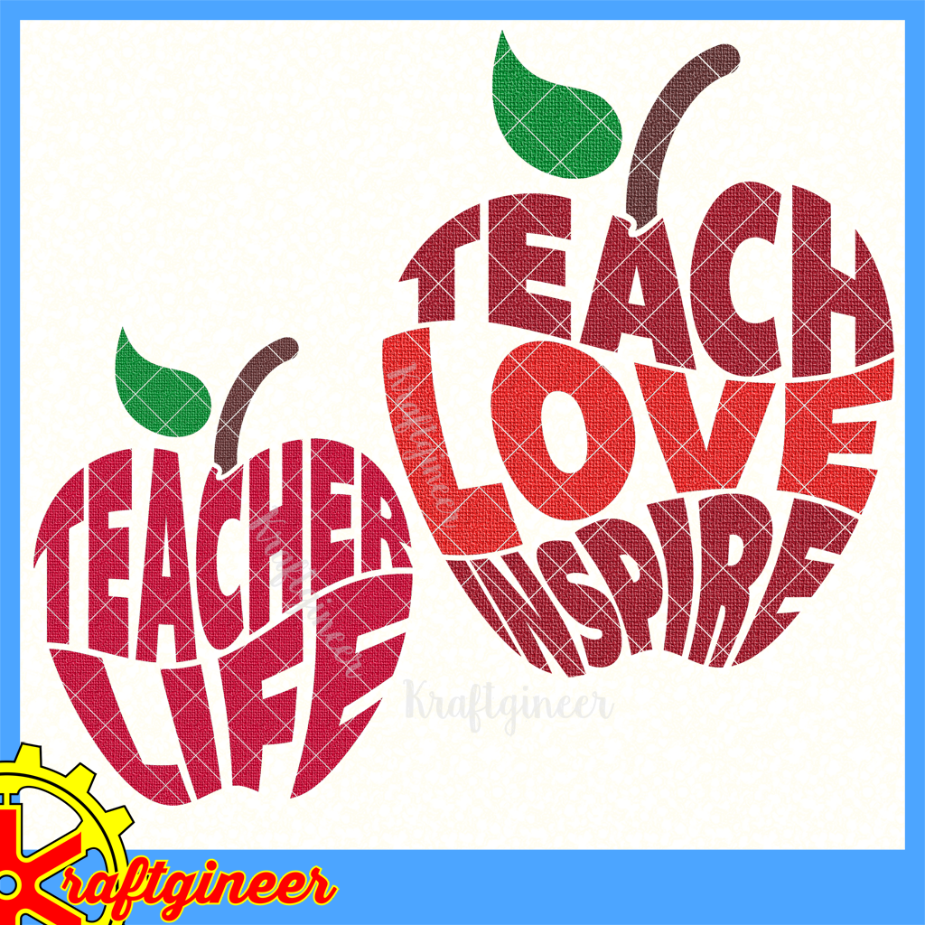 Education SVG | Apple 4 Teacher SVG, DXF, EPS, Cut File ...