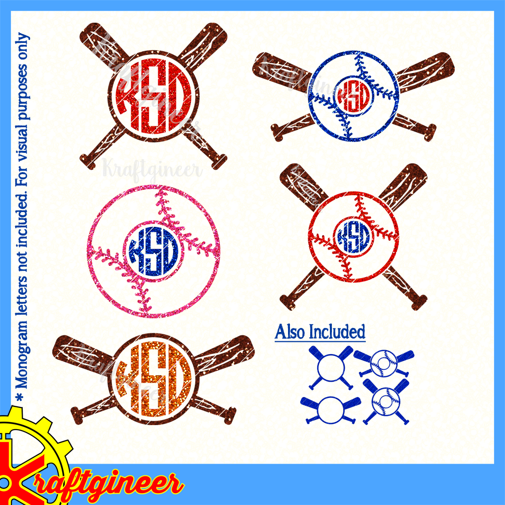 Baseball SVG | Baseball Monograms SVG, DXF, EPS, Cut File ...