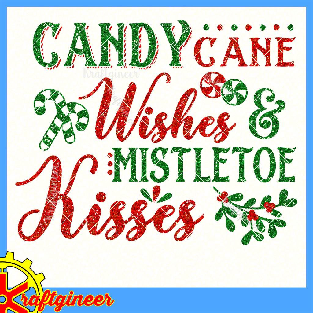Download Christmas Svg Candy Cane Kisses Svg Dxf Eps Cut File Kraftgineer Studio