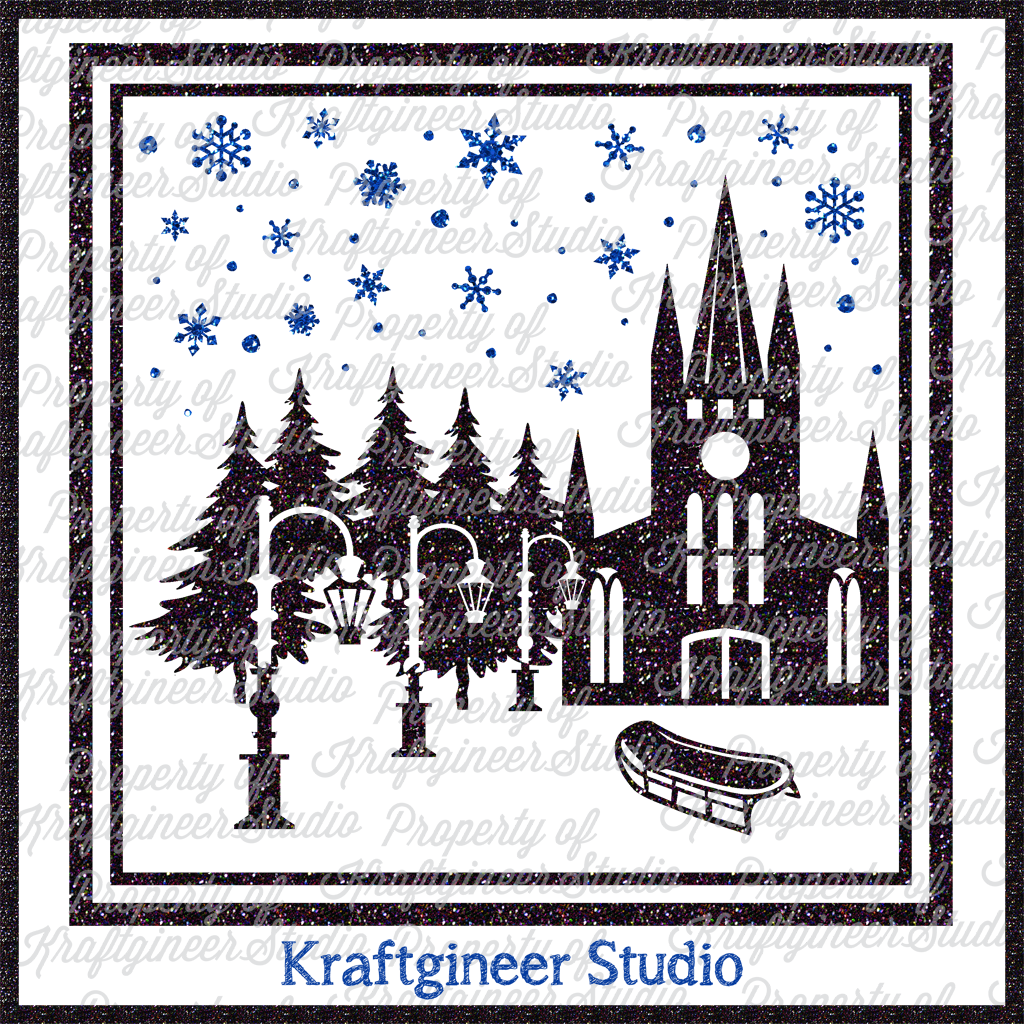 Download Christmas Svg Church Scene Svg Dxf Eps Cut File Kraftgineer Studio