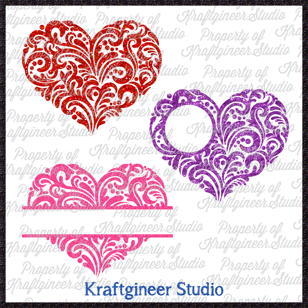 Valentine's Day SVG | Filigree Heart SVG, DXF, EPS, Cut File