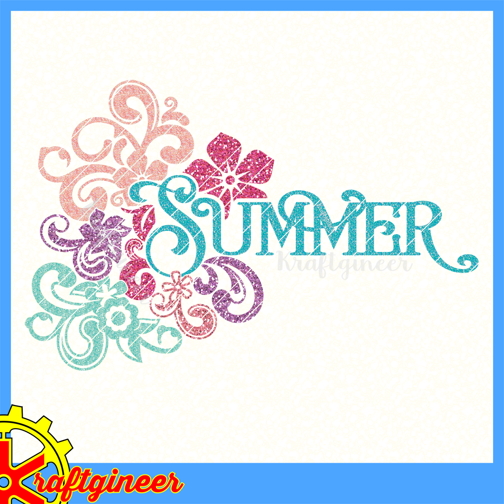 Summer Svg Floral Summer Svg Dxf Eps Cut File Kraftgineer Studio