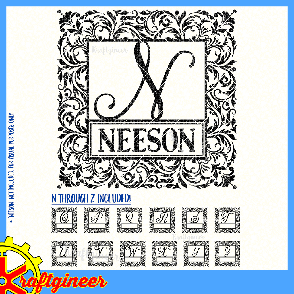 Download Weddings Svg Flourish Alphabet Frame N Z Svg Cut File Kraftgineer Studio