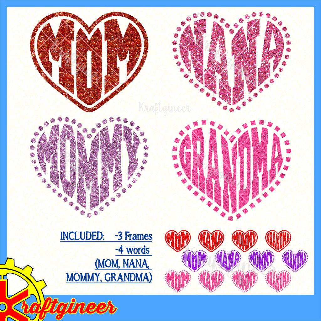 Download Mother S Day Svg I Heart Mom Svg Dxf Eps Cut File Kraftgineer Studio