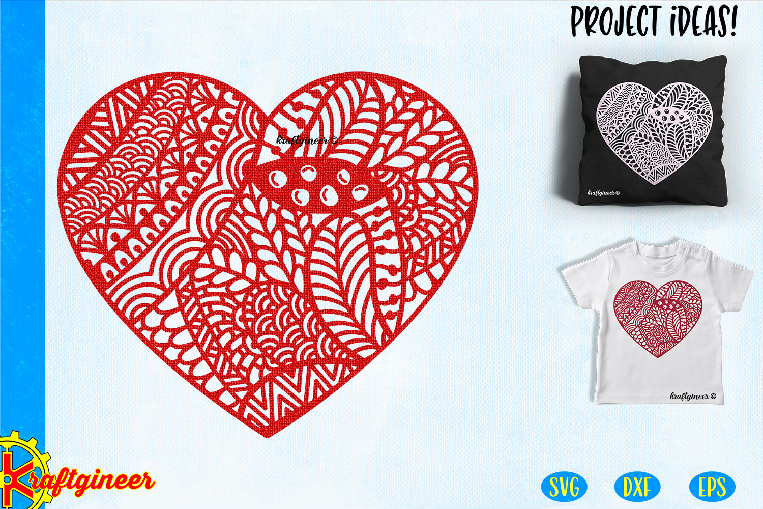 Download Valentine's Day SVG | Zentangle Heart SVG, DXF, EPS, Cut ...