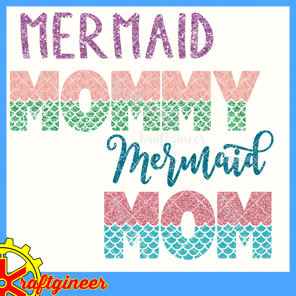 Download Mother's Day SVG | Mermaid Mom SVG, DXF, EPS, Cut File - Kraftgineer Studio