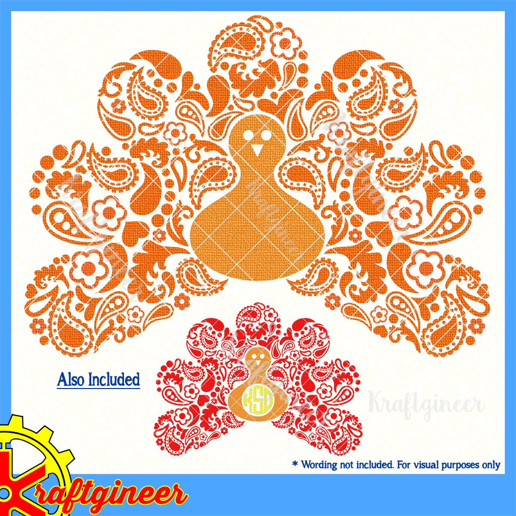 Download Thanksgiving Svg Paisley Turkey Svg Dxf Eps Cut File Kraftgineer Studio