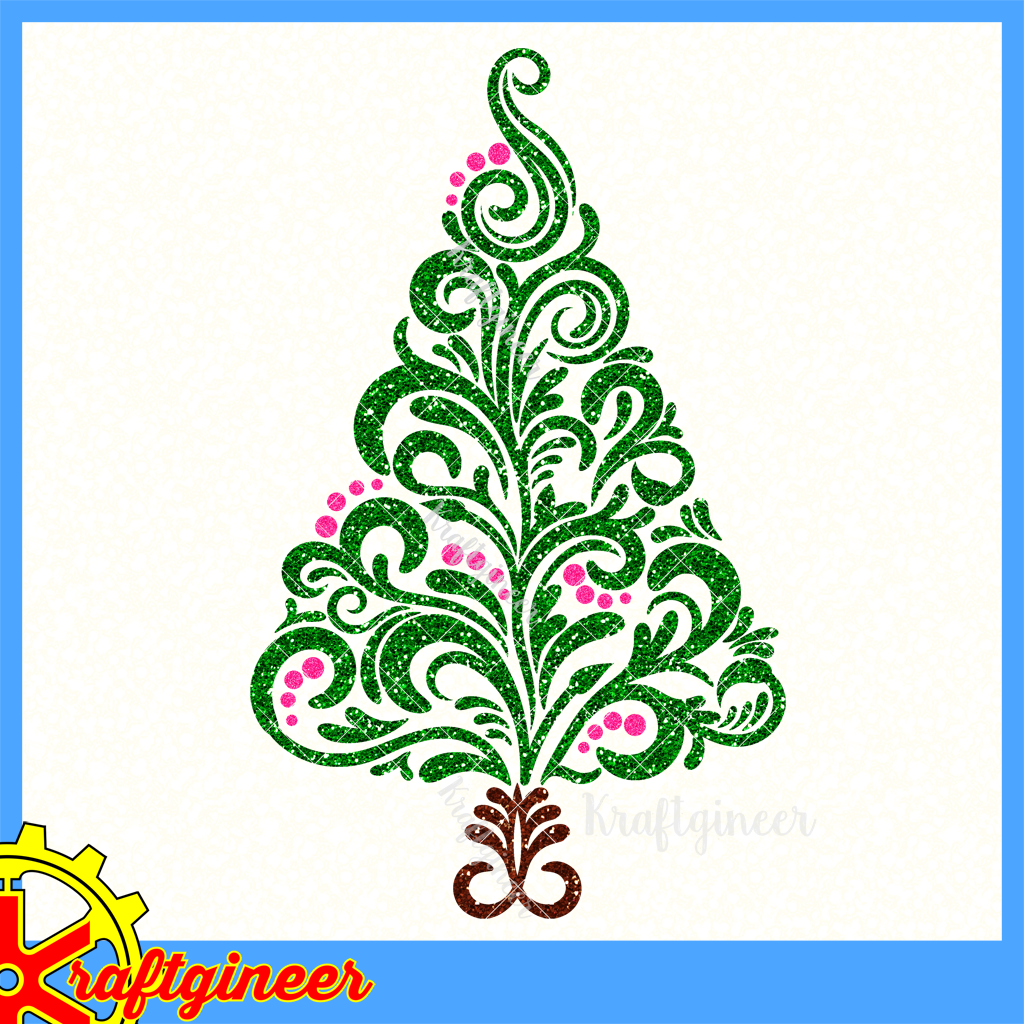 Download Christmas SVG | Swirl Xmas Tree SVG, DXF, EPS, Cut File ...